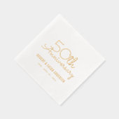 50. Hochzeitstag Modernes Script Gold Servietten Mit Folie (Rechts)
