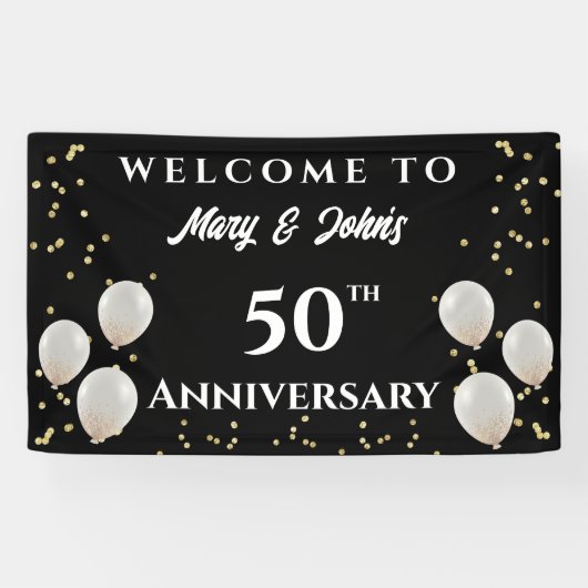 50. Hochzeitstag, Name Banner (Horizontal)