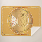 50. Hochzeitstag Ochre & Rose Sherpadecke (Vorderseite (Horizontal))