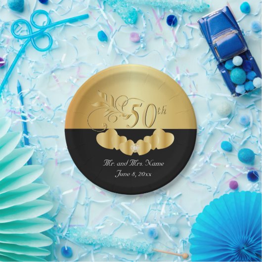 50. Hochzeitstag Pappteller (Party)