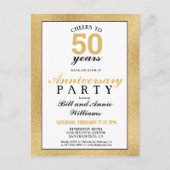 50. Hochzeitstag Party bis 50 Jahre Postkarte (Vorderseite)