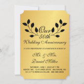 50. Hochzeitstag Party Gold Einladung (Vorderseite)
