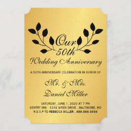 50. Hochzeitstag Party Gold Einladung