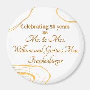 50. Hochzeitstag Party Gold und Weiß Magnet