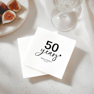 50. Hochzeitstag-Party Schwarz und Weiß  Serviette