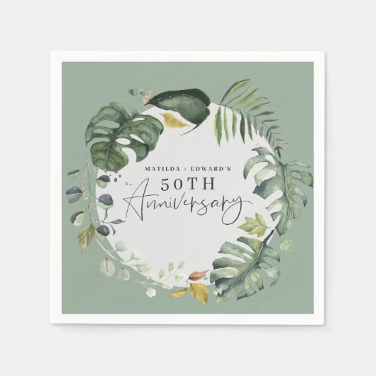 50. Hochzeitstag Party Serviette (Vorderseite)