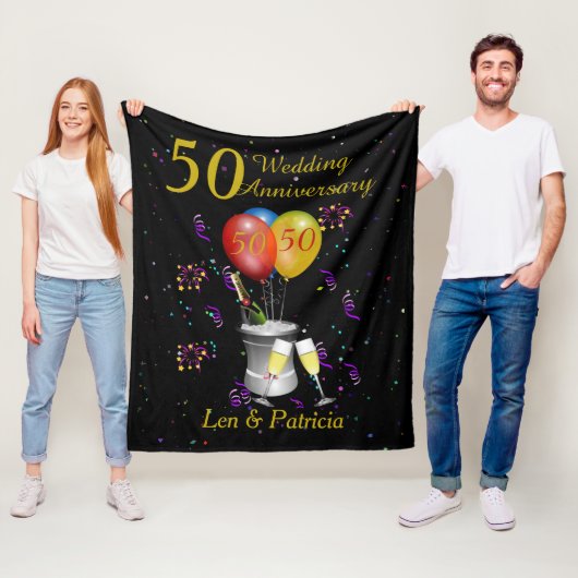 50. Hochzeitstag Personalisiert Fleecedecke (Beispiel)