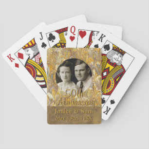 50. Hochzeitstag   PERSONALISIERTES FOTO Spielkarten