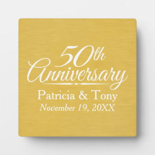 50. Hochzeitstag Personalisiertes Gold Fotoplatte