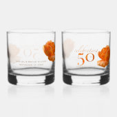 50. Hochzeitstag Pfirsichgeschenk für die Rose Whiskyglas (Rückseite)