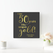 50. Hochzeitstag Quadratische Wanduhr (Zuhause)