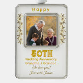 50. Hochzeitstag Rahmen-Ornament Silber (Vorderseite)
