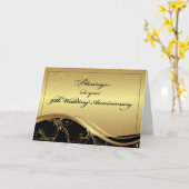 50. Hochzeitstag Religiös, Schwarz und Gold Karte (Gelbe Blume)