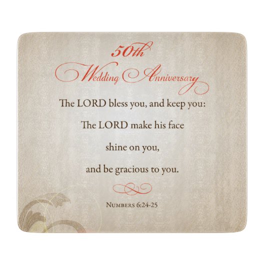 50. Hochzeitstag, Religious Lord Bless Schneidebrett (Vorderseite)
