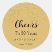 50. Hochzeitstag Runder Aufkleber (Vorderseite)