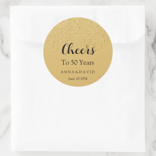 50. Hochzeitstag Runder Aufkleber (Tasche)