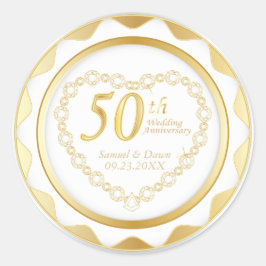 50. Hochzeitstag Runder Aufkleber