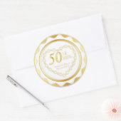 50. Hochzeitstag Runder Aufkleber (Umschlag)