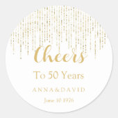 50. Hochzeitstag Runder Aufkleber (Vorderseite)