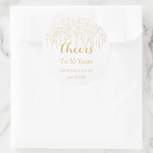 50. Hochzeitstag Runder Aufkleber (Tasche)
