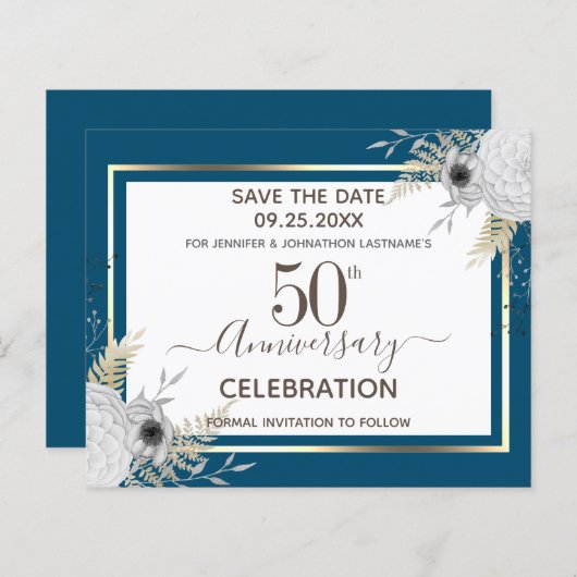 50. Hochzeitstag Save the Date (Vorne/Hinten)