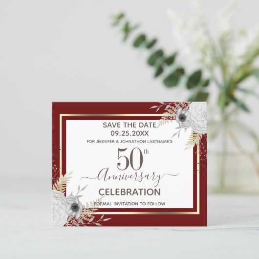50. Hochzeitstag Save the Date (Stehend Vorderseite)