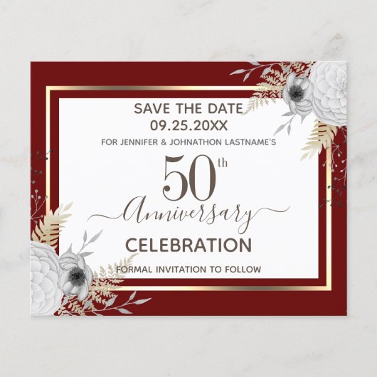 50. Hochzeitstag Save the Date (Vorderseite)