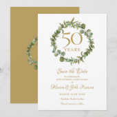 50. Hochzeitstag Save the Date Garland Einladung (Vorne/Hinten)