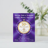 50. Hochzeitstag Save the Date PostCards Einladungspostkarte (Stehend Vorderseite)