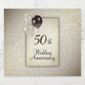 50. Hochzeitstag Schaumweinetikett (Einzelnes Label)