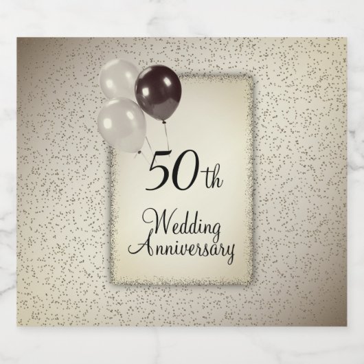 50. Hochzeitstag Schaumweinetikett (Einzelnes Label)