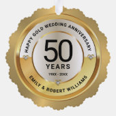 50. Hochzeitstag, Schwarz und Gold Ornament Karte (Rückseite)