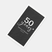 50. Hochzeitstag Schwarz-Weiß-Jubiläum Serviette (Ecke)