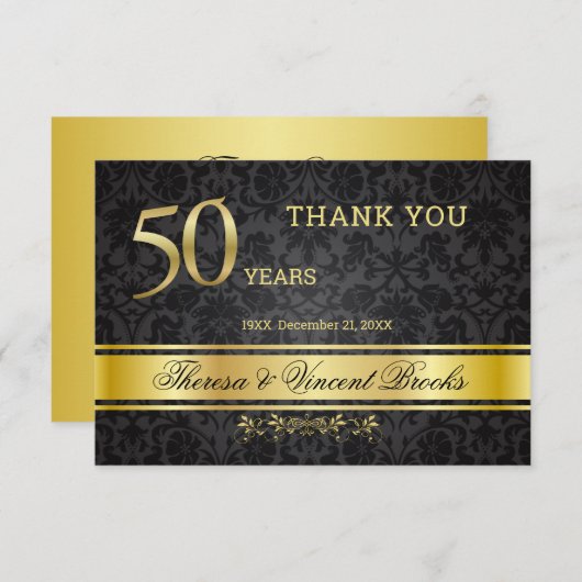 50. Hochzeitstag Schwarzes Gold Danke (Vorne/Hinten)