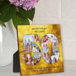 50. Hochzeitstag Schwarzes Gold FotoCollage Fotoplatte