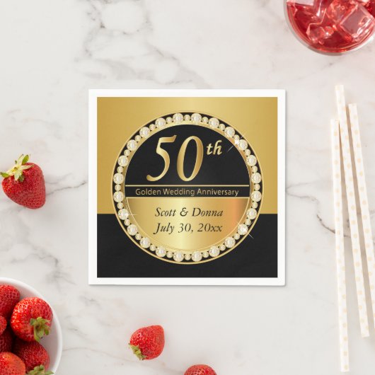 50. Hochzeitstag Serviette (Beispiel)