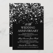 50. Hochzeitstag Silver Midnight Glam Einladung (Vorne/Hinten)