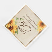 50. Hochzeitstag Sonnenblumen Serviette (Ecke)