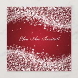 50. Hochzeitstag Sparkling Wave Rot Einladung