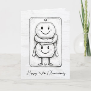 50. Hochzeitstag Steckdose Karte