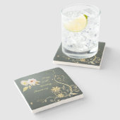 50. Hochzeitstag Stein Untersetzer (Seitenansicht)