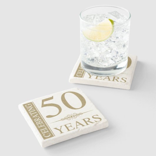 50. Hochzeitstag Steinuntersetzer (Seitenansicht)