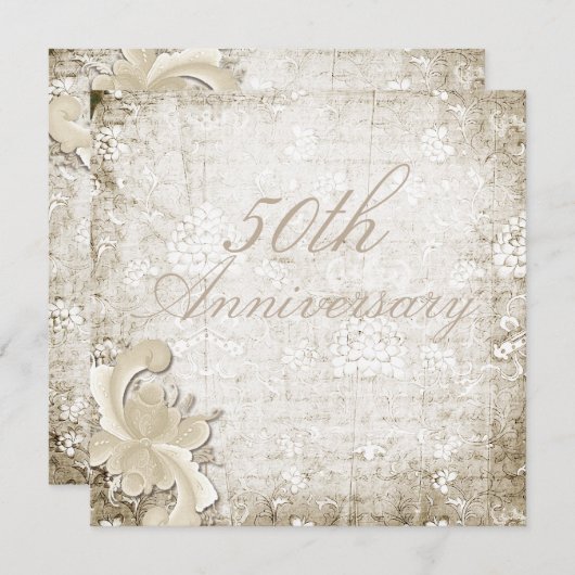 50. Hochzeitstag Telemark Design Custom Einladung (Vorne/Hinten)