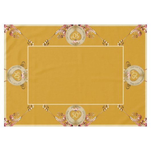 50. Hochzeitstag Tischdecke (Vorderseite (Horizontal))