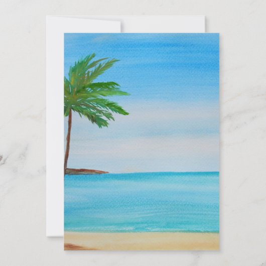 50. Hochzeitstag, tropische Küste Einladung (Rückseite)