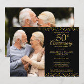 50. Hochzeitstag Überraschung Party 2 Fotos Einladung (Vorne/Hinten)