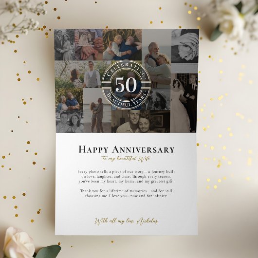 50. Hochzeitstag Unendlichkeit Foto Collage Karte