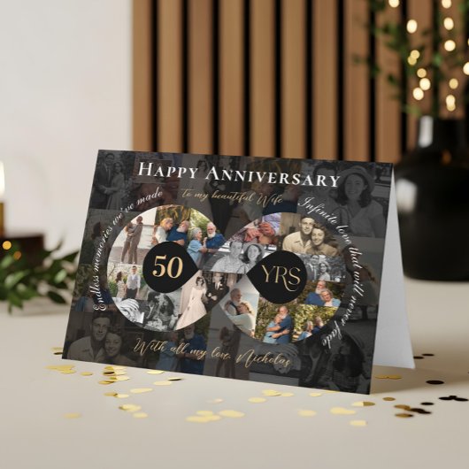 50. Hochzeitstag Unendlichkeit Foto Collage Karte