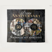 50. Hochzeitstag Unendlichkeit Foto Collage Wandteppich (Vorderseite (Horizontal))