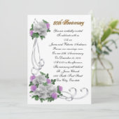 50. Hochzeitstag Versprechen Verlängerung Weiße Ro Einladung (Stehend Vorderseite)